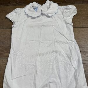 Bella Bliss Girls Peter Pan Collar Short Sleeve Cotton Blouse, White, Sz 7